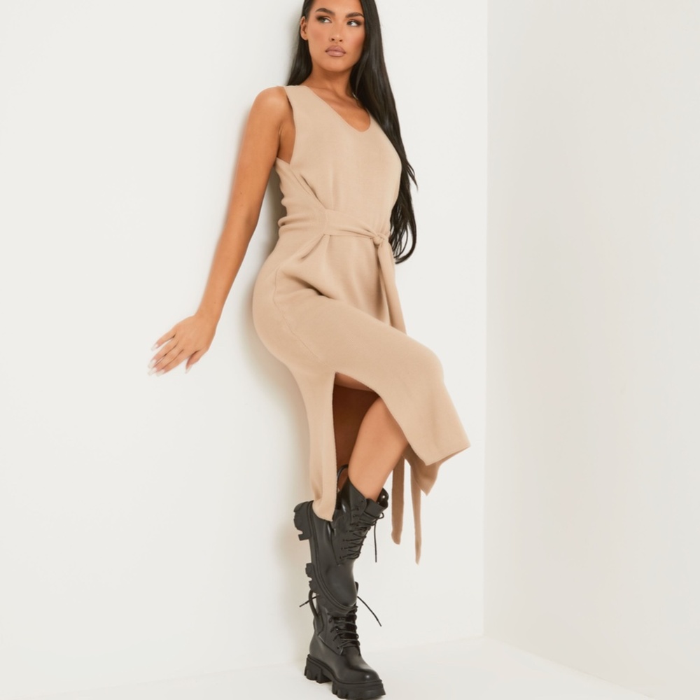 NUDE Tie Waist Knitted Dress
